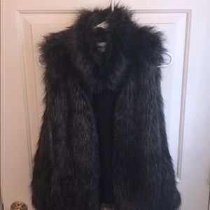 Black fur vest